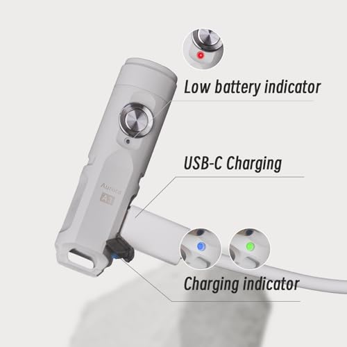 RovyVon A3 Gen 4 Keychain Flashlight- Super Bright 650 Lumens, USB C Rechargeable EDC Flashlight Water-Resistant, Lightweight- Ideal for Everyday Carry, Camping, Hiking, Emergency (Mao White) - Image 5