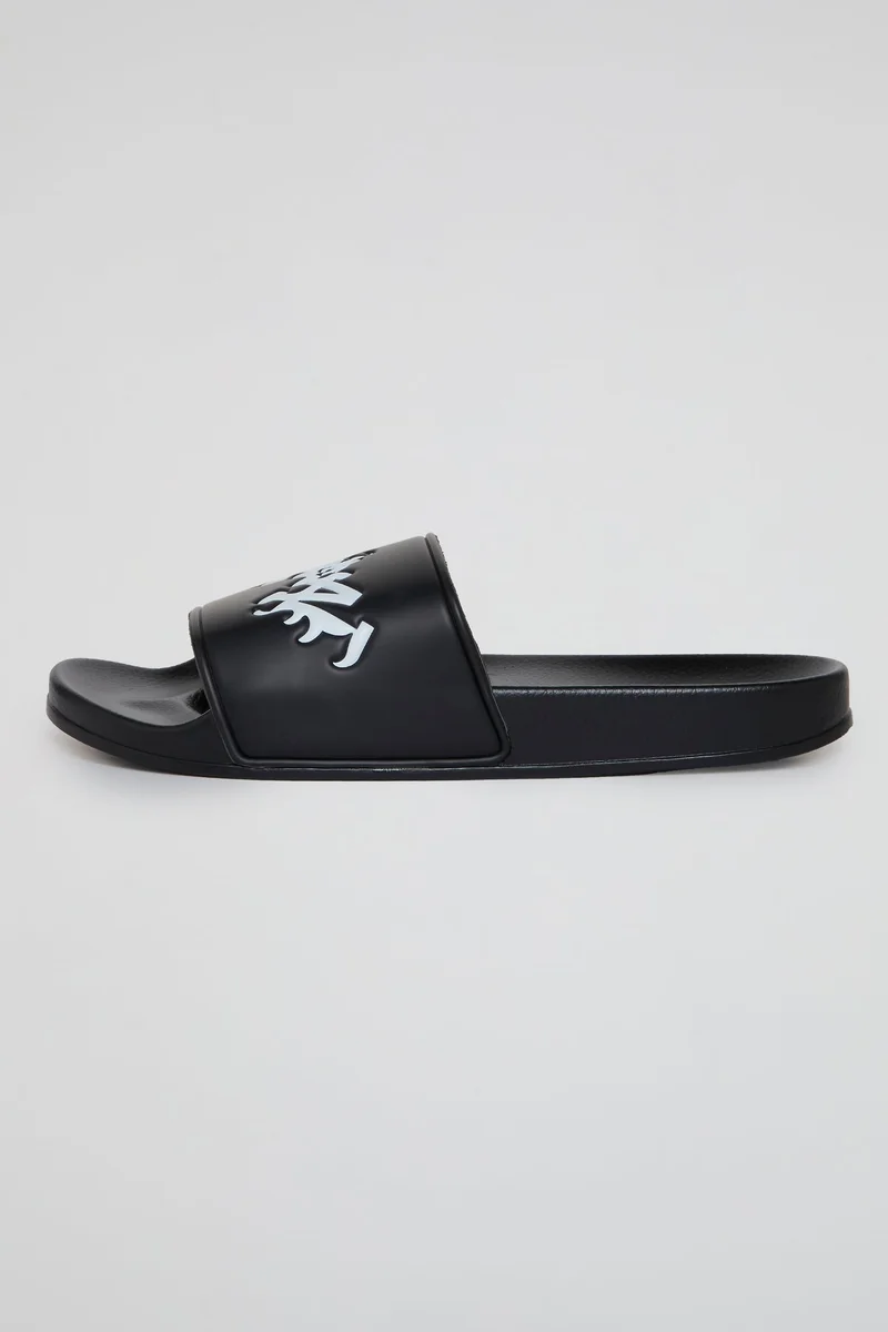 BHYPE SOCIETY - BHS L.A LOGOS BLACK SANDALS