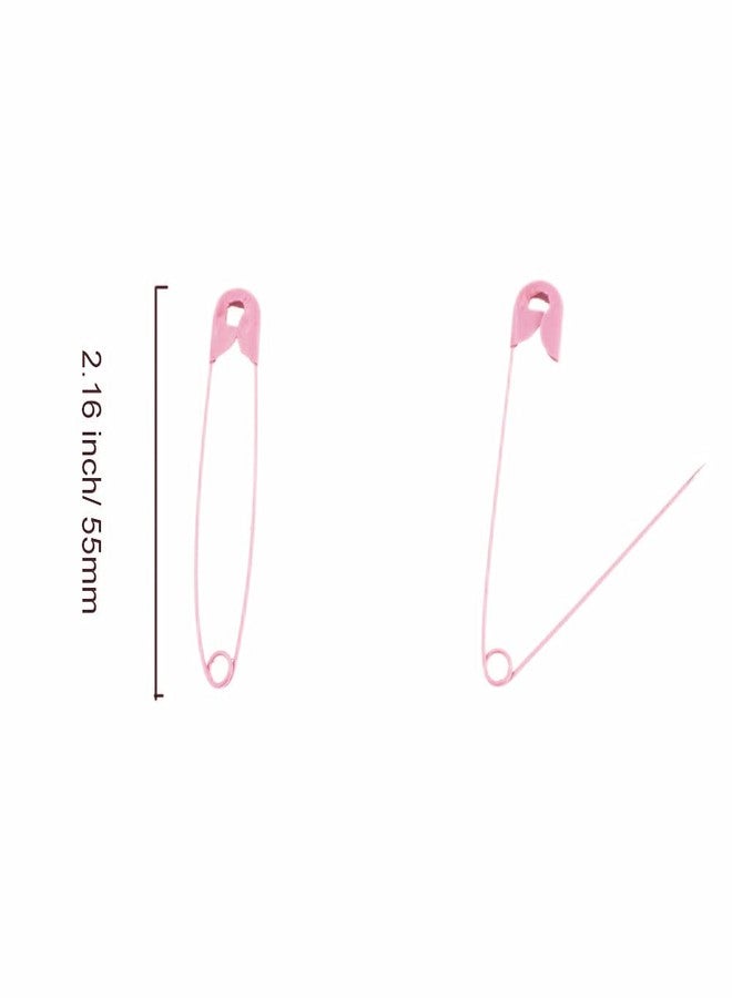 SaktopDeco Pink Safety Pins 2.16 Inch Metal Safety Pins for Handcrafts DIY Sewing Art Craft Pin Pack of 100 - Image 2