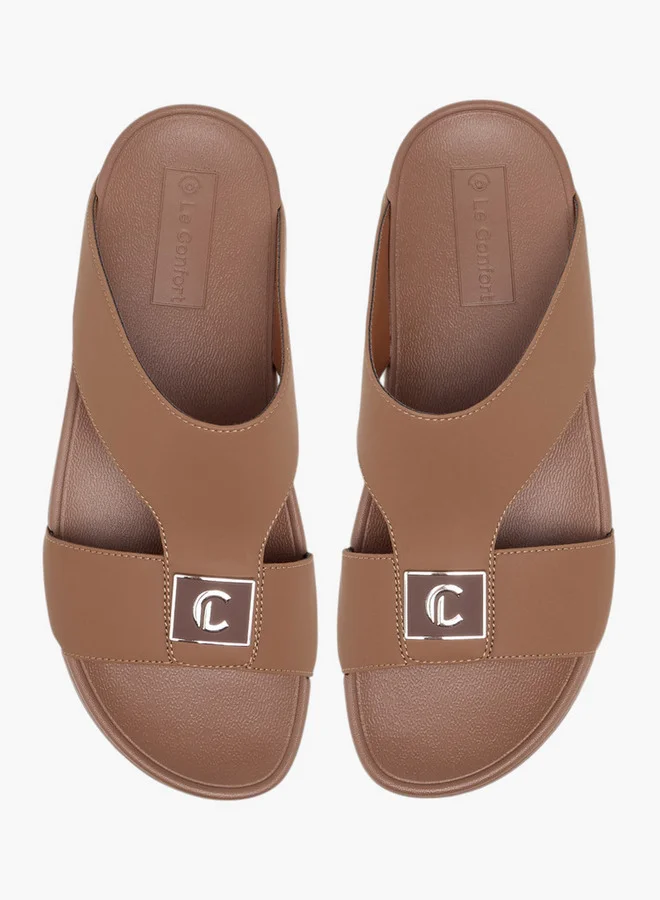 لو كونفورت Men Metal Accent Slip-On Sandals