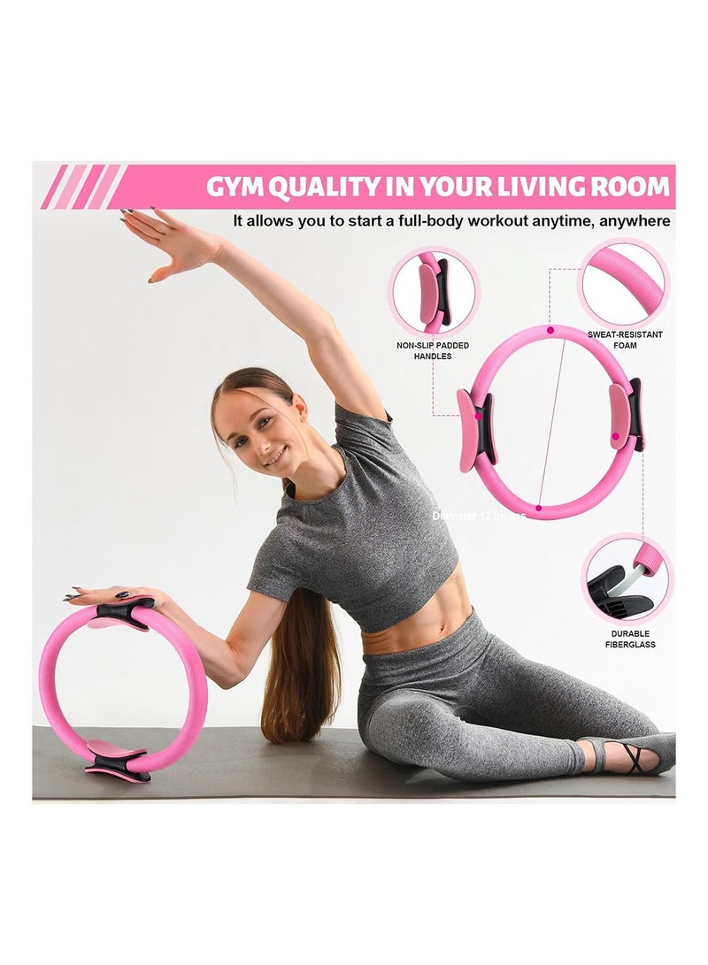 MVAQKLM مجموعة أدوات بيلاتيس الأساسية للنساء، مجموعة معدات بيلاتيس مع كرة يوغا 9 بوصات، شريط مقاومة على شكل رقم 8، أشرطة بيلاتيس وملحقاتها، مجموعة حلقات وكرة بيلاتيس للمبتدئين في التمارين المنزلية - Image 2