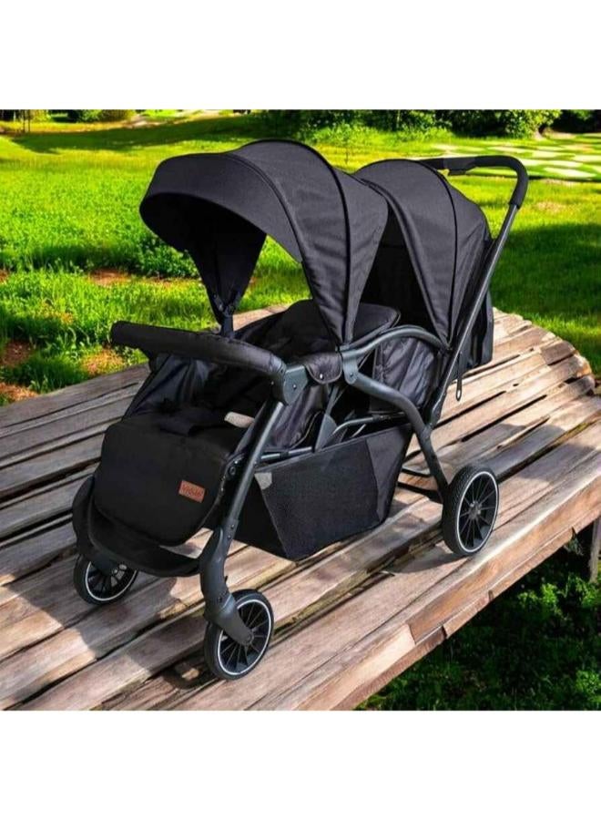 Double Easy Fold Travel Stroller, Multi-Position Reclining Seat