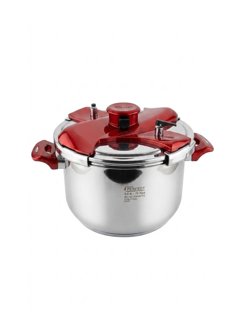 Home Perfect 9-liter pressure cooker, made of 304 stainless steel, Turkish made - Image 1