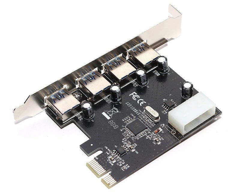 WiredCom ® 4 Port USB 3.0 PCI Express Card up to 5 Gbps Speed, with 4-Pin Power Connector PCI-E - Image 2