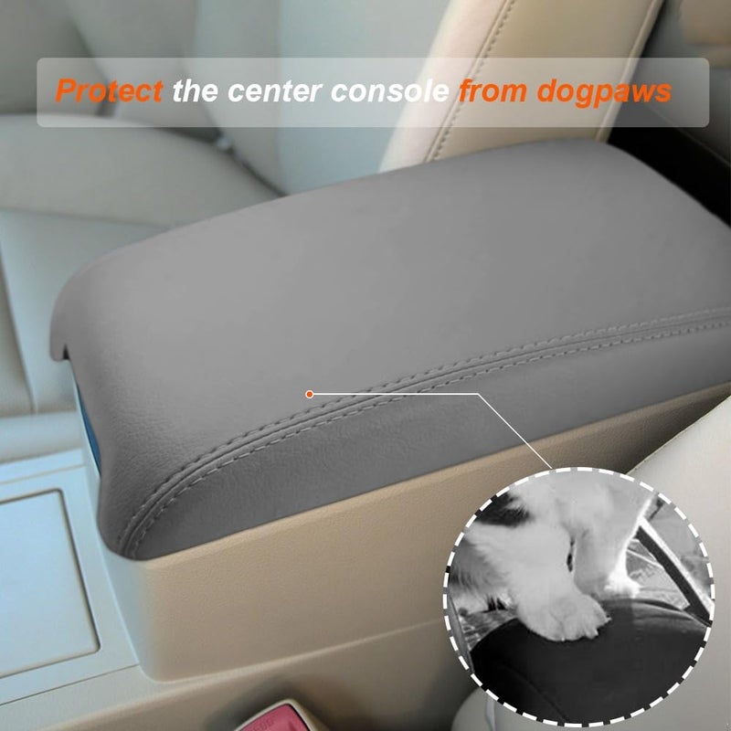 DEYTOP غطاء مسند الذراع للكونسول الوسطي من DEYTOP لتويوتا كامري 2012-2017، إكسسوارات السيارة، غطاء الكونسول الوسطي لسيارة كامري 2012 2013 2014-2017، وسادة مسند ذراع من الجلد المقاوم للخدش (رمادي) - Image 4