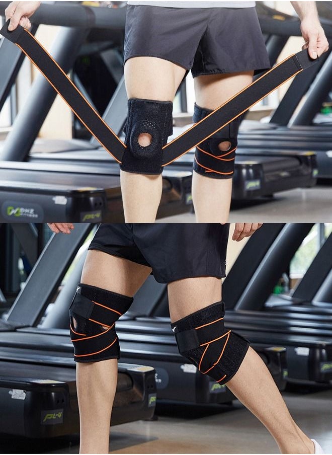 DUNISO 2-Piece Knee Pad Knee Brace with Side Stabilizers and Patella Gel Pads  Adjustable Compression Knee Support Braces for Knee Pain Meniscus Tear ACL MCL Arthritis Joint Pain Relief Injury Recovery  - Image 2