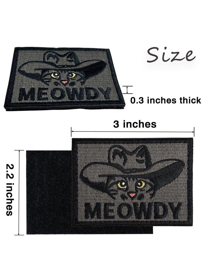 LEBEIGHT Funny Hook and Loop Embroidered Cat Morale Patch | 2.2" x 3" Meowdy Cowboy Cat Cute Animal DIY Meme Tactical Morale Patches for Backpacks, Military Uniforms, Army Vests, Jackets, Jeans, Hats, Helmets - Image 3