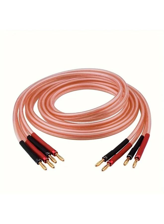 Oxygen Free Copper Speaker Wire 118.11inch Banana Plug to Banana Plug Cable for Amplifier - Image 1