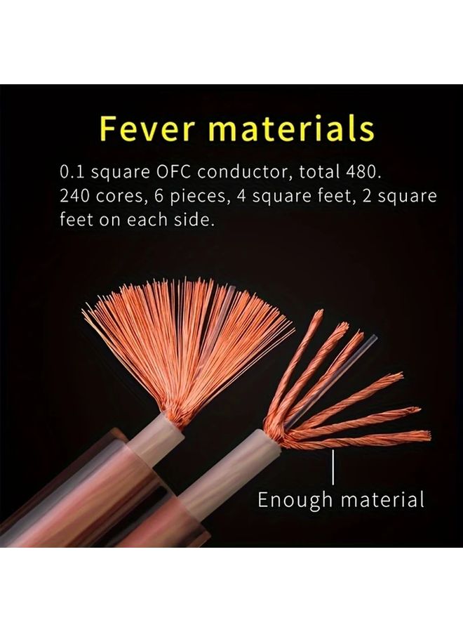 Oxygen Free Copper Speaker Wire 118.11inch Banana Plug to Banana Plug Cable for Amplifier - Image 5