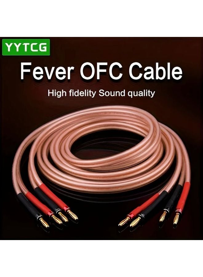 Oxygen Free Copper Speaker Wire 118.11inch Banana Plug to Banana Plug Cable for Amplifier - Image 2