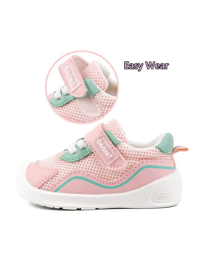OAISNIT Baby Shoes Boys Girls Toddler Sneakers Lightweight Non Slip Infant First Walking Shoes Trainers 6 12 18 24 Months(18-24 Months, C-Pink) - Image 3