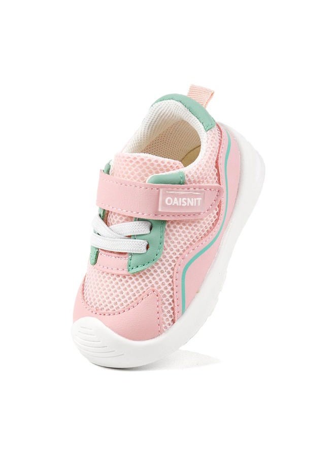 OAISNIT Baby Shoes Boys Girls Toddler Sneakers Lightweight Non Slip Infant First Walking Shoes Trainers 6 12 18 24 Months(18-24 Months, C-Pink) - Image 1
