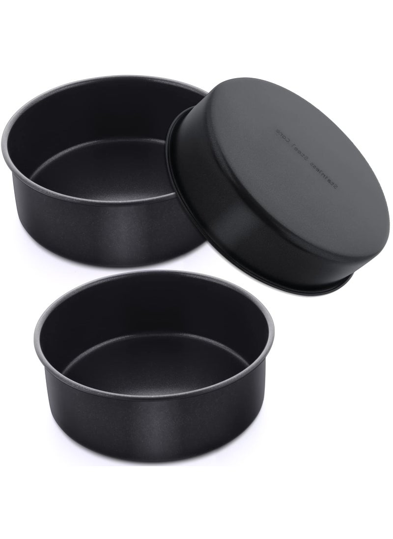 P&P CHEF PP CHEF Cake Pan Set of 3 NonStick Round Baking Cake Pans Tins for Tier Smash Cakes NonToxic  Solid Stainless Steel Core  LeakProof 6 Inch 