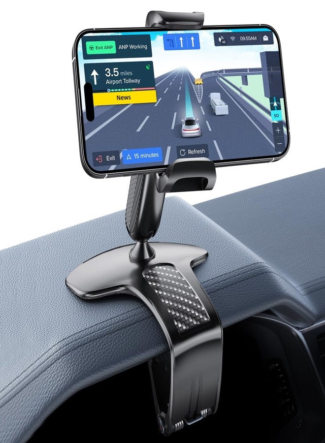 fonken Universal 360 Dashboard Cell Phone Holder, Upgrade Clip Car Phone Holder Mount for Dashboard 360 Degree Rotation Dash Board Phone Mount Fit for iPhone,Samsung,Google,Nokia, 4 to 7" Smartphones - Image 1