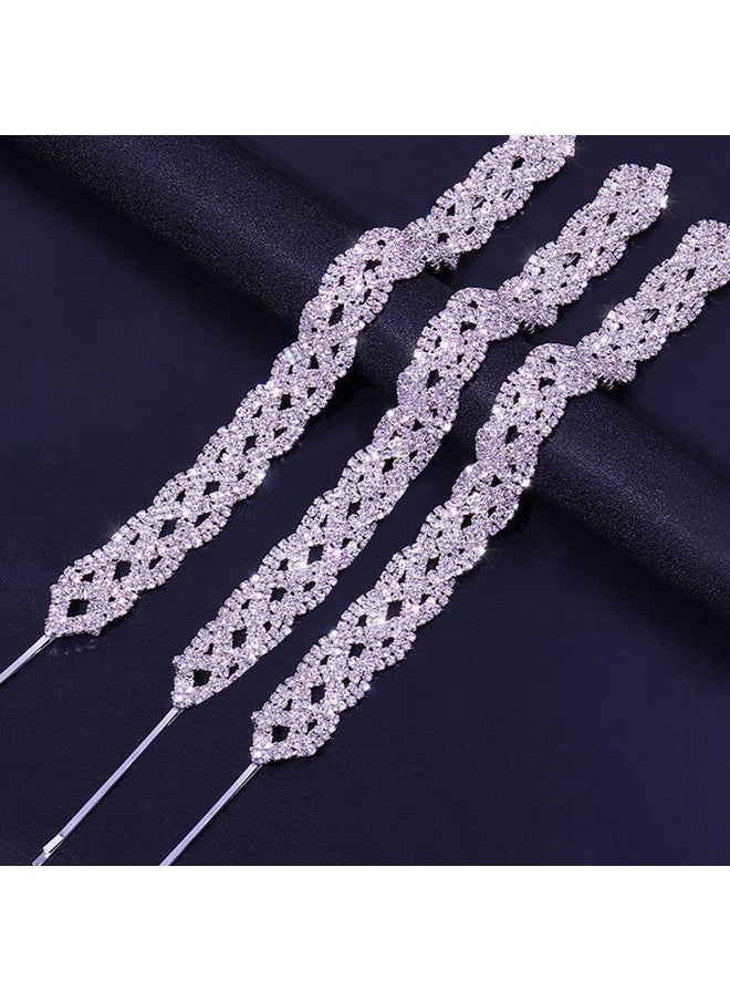 STONEFANS StoneFans Rhinestone Hair Jewelry for Braids Accessories HIP HOP Braid Jewelry Silver Bling Headpiece 3pcs Wedding Set  - Image 2
