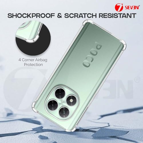 7-Seven 7SEVEN® Back Cover for Poco X7 5G Transparent Mobile Back Case Shock Proof Design Camera Edges Protection Crystal Clear Phone Case Silicon Soft TPU and Flexible Bumper Phone Cover - Image 4