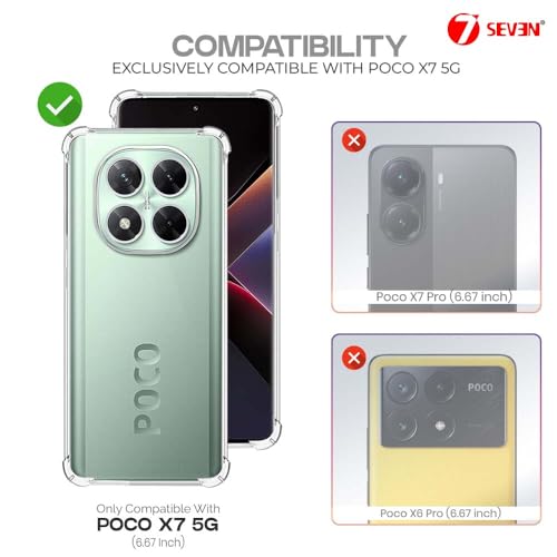 7-Seven 7SEVEN® Back Cover for Poco X7 5G Transparent Mobile Back Case Shock Proof Design Camera Edges Protection Crystal Clear Phone Case Silicon Soft TPU and Flexible Bumper Phone Cover - Image 2