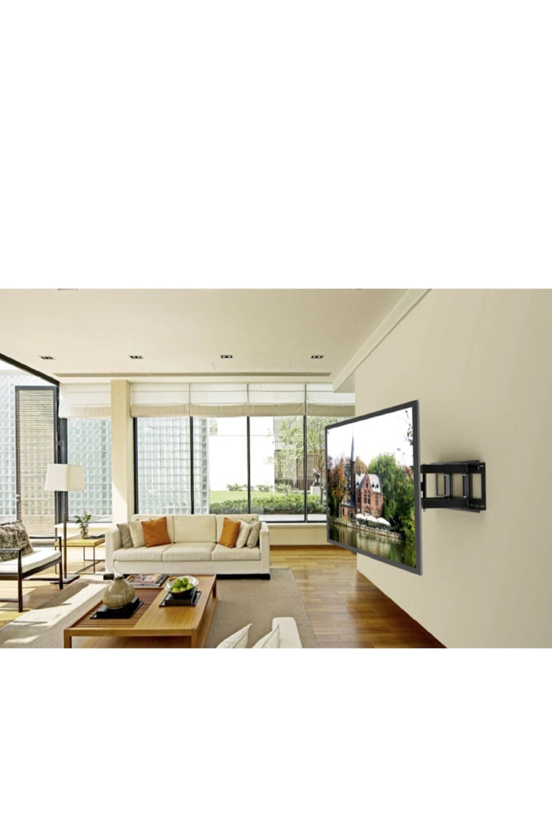 هامود حامل حائطي كبير جدًا ومتين للتلفزيونات المنحنية والمسطحة، بحركة كاملة، مناسب لمعظم أجهزة التلفزيون المنحنية والمسطحة بمقاسات من 60 إلى 100 بوصة - Image 3