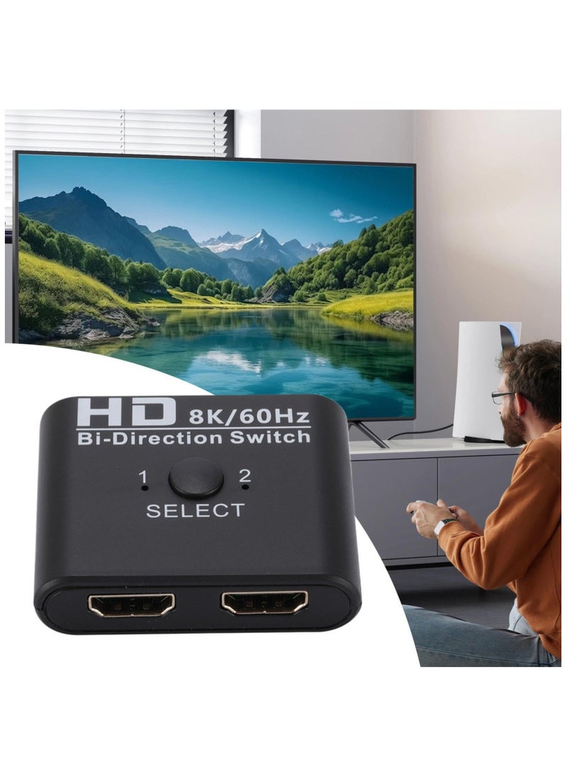 Generic Bi-Direction Manual Switcher, HD Bi-Direction Switcher, HD Two-Way 1 Input 2 Output Splitter, Two-Way Design Multi-Purpose Display Selector Multimedia Switcher for Projectors, TVs, and Monitors  - Image 3