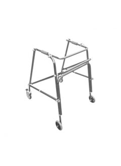 Generic Walker with 4 wheels 5 inches foldable aluminum silver for the elderly 