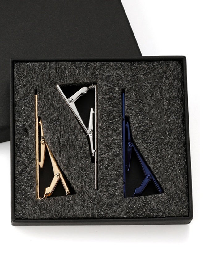 مجموعة من 3 قطع من مشابك ربطات العنق للرجال، حامل معدني رفيع رسمي - Image 2