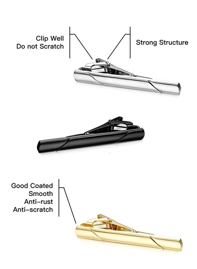 مجموعة من 3 قطع من مشابك ربطات العنق للرجال، حامل معدني رفيع رسمي - Image 3