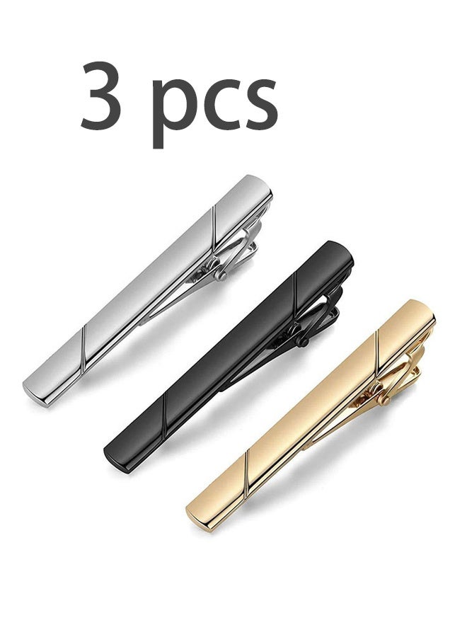 مجموعة من 3 قطع من مشابك ربطات العنق للرجال، حامل معدني رفيع رسمي - Image 1