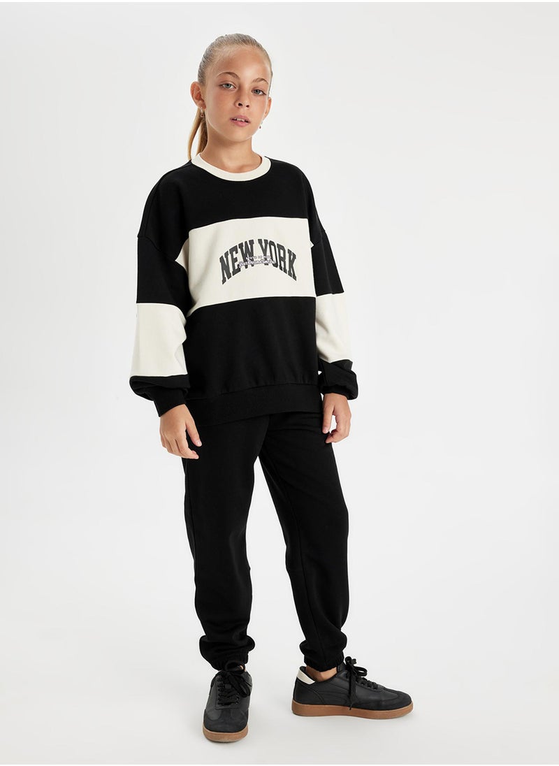 DeFacto - Printed Elasticated Cuffed Black Jogger Pants With Pockets - Image 1