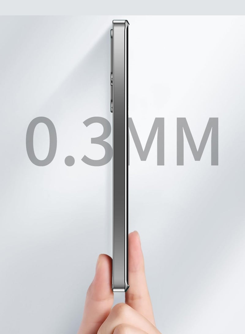 Wtech Samsung Galaxy S25 Ultra 5G 2025 Premium Stylish Metallic Textured Leather Magsafe Ring Case Cover (MCMPMN) - Grey - Image 5