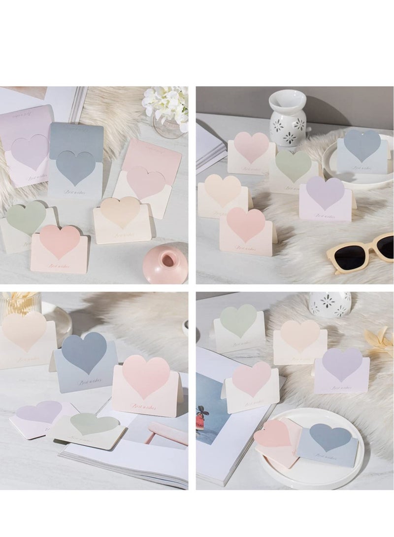 SYOSI Foldable Love Heart Greeting Cards, VAssorted Color Romantic Heart Blank Cards Note Card, Wedding Card Flower Card Birthday Card for all kinds of Greeting Card(30 Pcs)  - Image 5