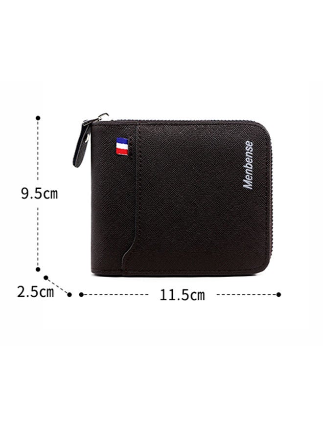 MenBense Classic Large Capacity Men's Bifold Short Wallet Coin Certificate Money Zipper Bag for Commute Business - Image 3