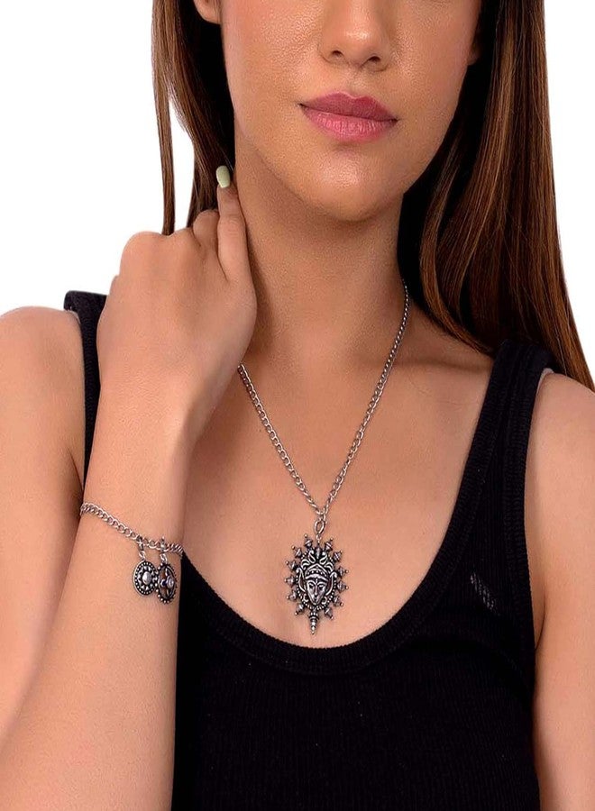 Voylla Divine Oxidized Charms Pendant with Bracelet - Image 5