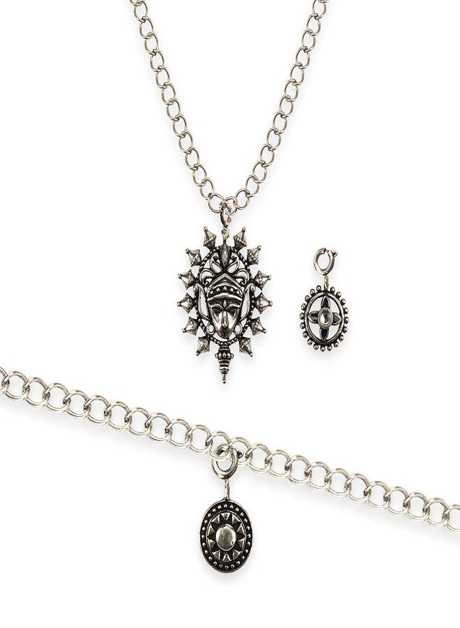 Voylla Divine Oxidized Charms Pendant with Bracelet - Image 1