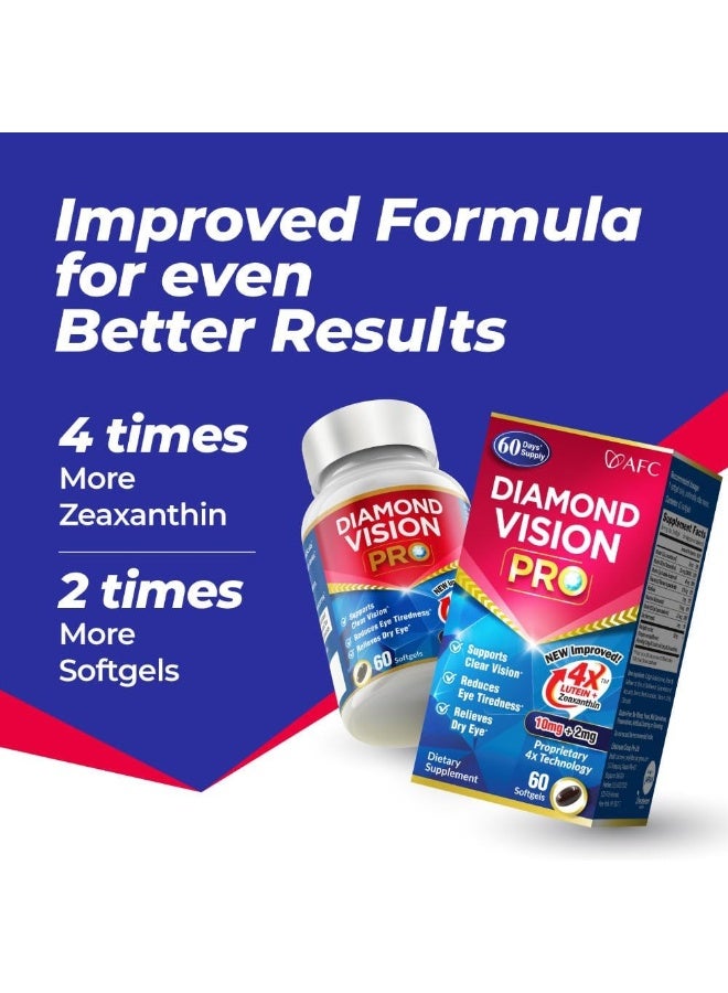 AFC Japan Diamond Vision Pro 4X - Eye Formula with FloraGLO Lutein 4X, Zeaxanthin, Astaxanthin & Bilberry Extract - Image 3
