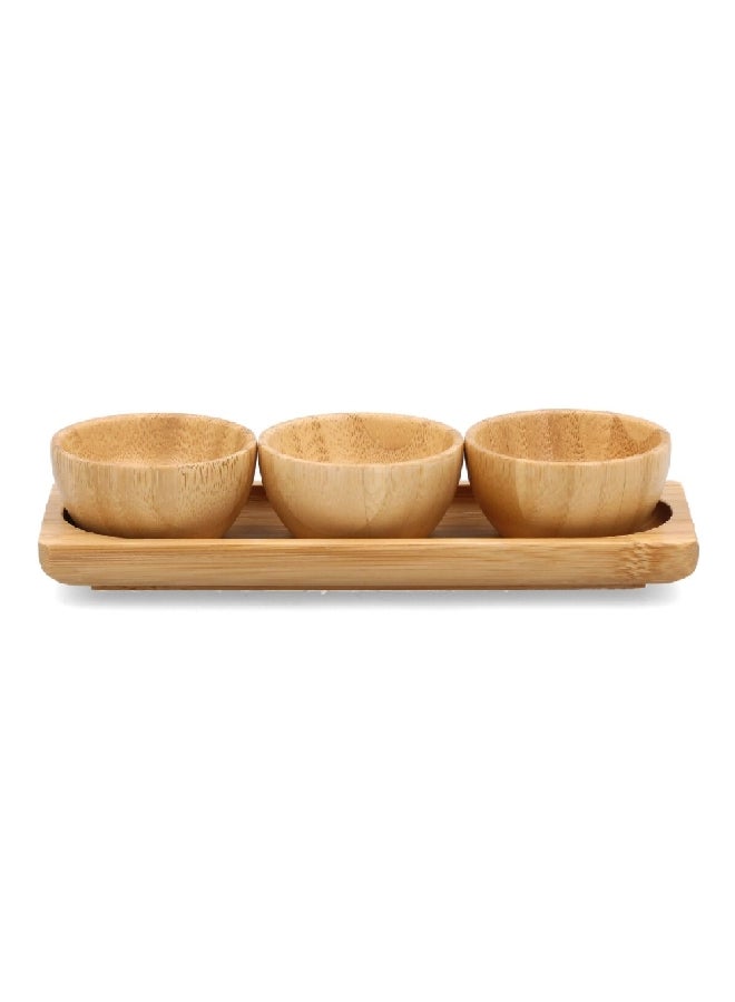 Bien Servi 3-Piece Bamboo Dip Bowl Set Natural 20 x 7 cm G17-TX005SET - Image 1