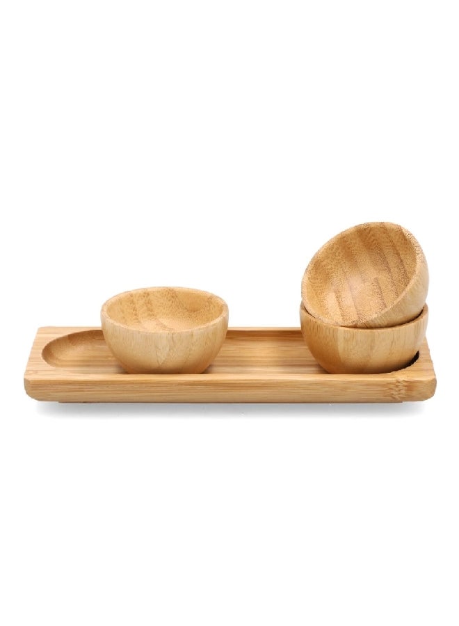 Bien Servi 3-Piece Bamboo Dip Bowl Set Natural 20 x 7 cm G17-TX005SET - Image 3