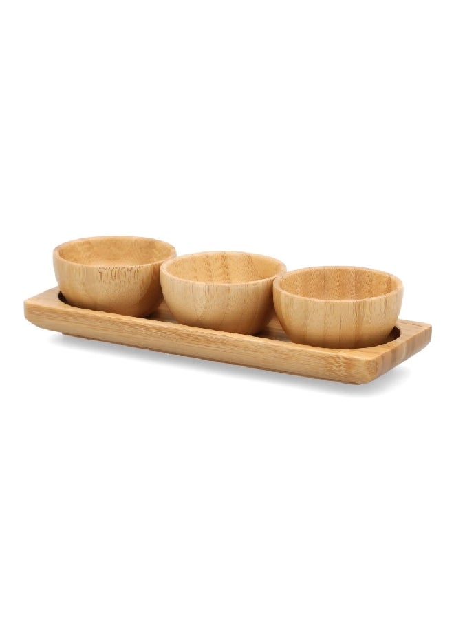 Bien Servi 3-Piece Bamboo Dip Bowl Set Natural 20 x 7 cm G17-TX005SET - Image 2
