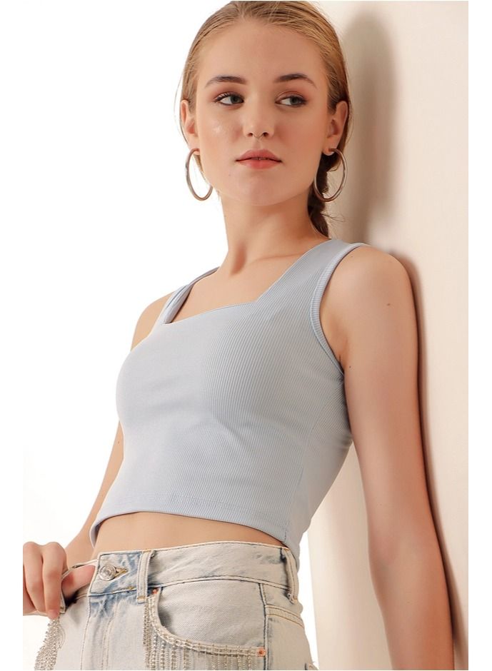 BIG DART Light Blue Crop Top - Image 2