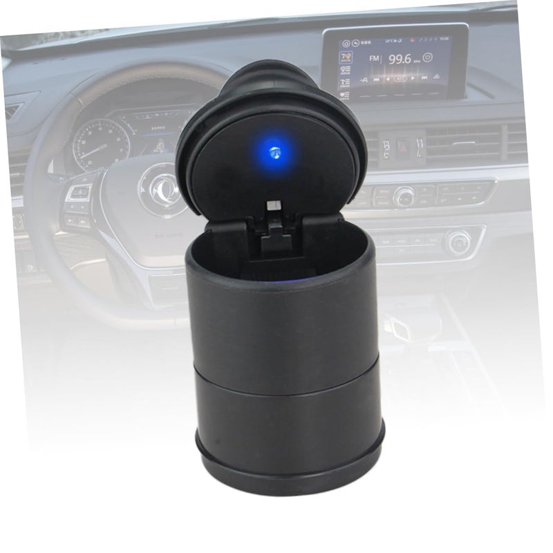 Portable Smokeless Car Ashtray With LED Light Lid Cup Holder For Smokers - Image 5