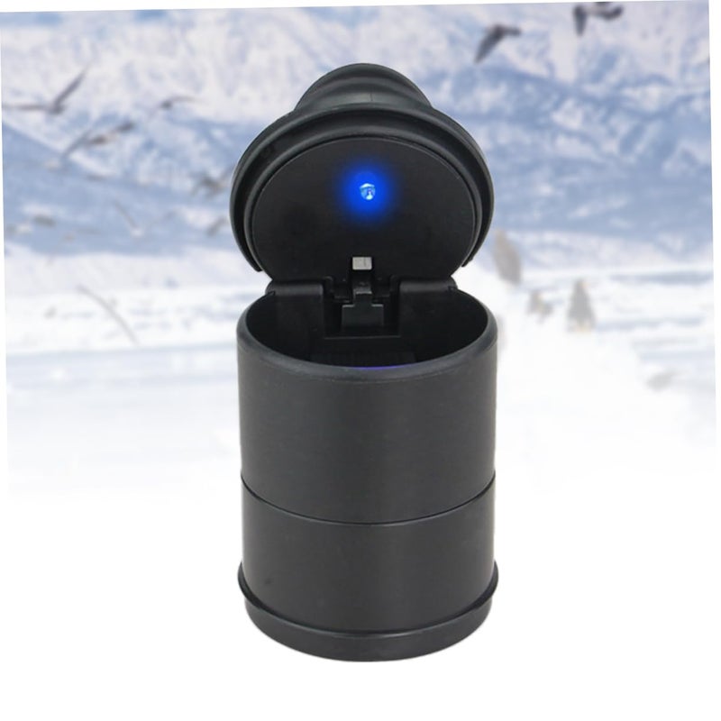 Portable Smokeless Car Ashtray With LED Light Lid Cup Holder For Smokers - Image 3