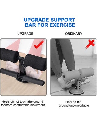 Portable Floor Sit Up Bar,Adjustable Sit Up Assistant Device,Super Strong Suction Sit Up Assistant Device With 2 Foot Holders,For Home Exercise,Core Strength Muscle Training,Black - view 2