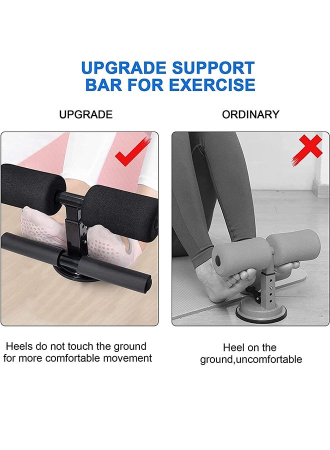 UNUNS Portable Floor Sit Up Bar,Adjustable Sit Up Assistant Device,Super Strong Suction Sit Up Assistant Device With 2 Foot Holders,For Home Exercise,Core Strength Muscle Training,Black - Image 2