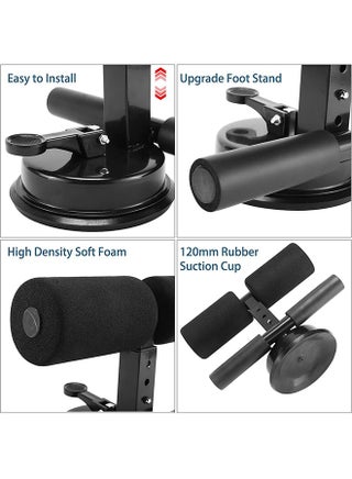 Portable Floor Sit Up Bar,Adjustable Sit Up Assistant Device,Super Strong Suction Sit Up Assistant Device With 2 Foot Holders,For Home Exercise,Core Strength Muscle Training,Black - view 3