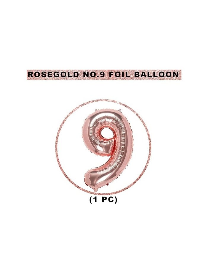 40 Inch Rose Gold Digit Helium Foil Birthday Party Balloons Number 9  - Image 2