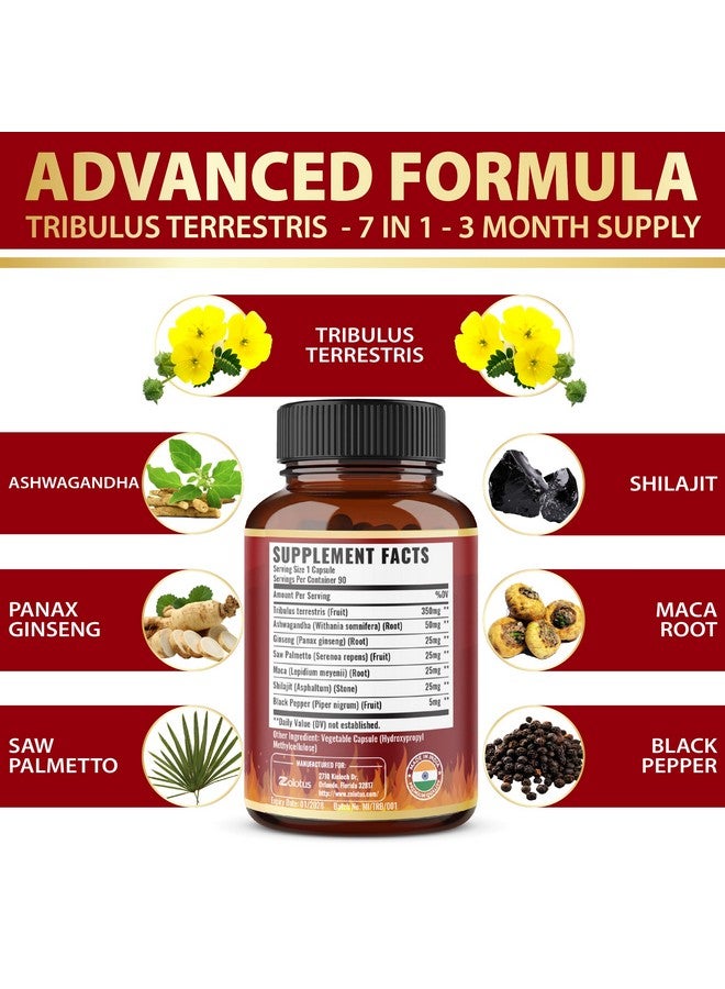 Zolotus Tribulus Terrestris Capsules with Ashwagndha, Panax Ginseng, Saw Palmetto, Maca, Shilajit - 90 Capsules - 3 Months Supply  - Image 4