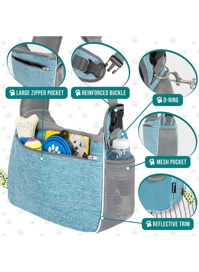 PetAmi PetAmi Small Dog Sling Carrier, Soft-Sided Crossbody Puppy Carrying Purse Bag, Adjustable Sling Pet Pouch to Wear Medium Dog Cat Travel, Dog Bag for Traveling, Breathable, Poop Bag Dispenser, Blue - Image 4