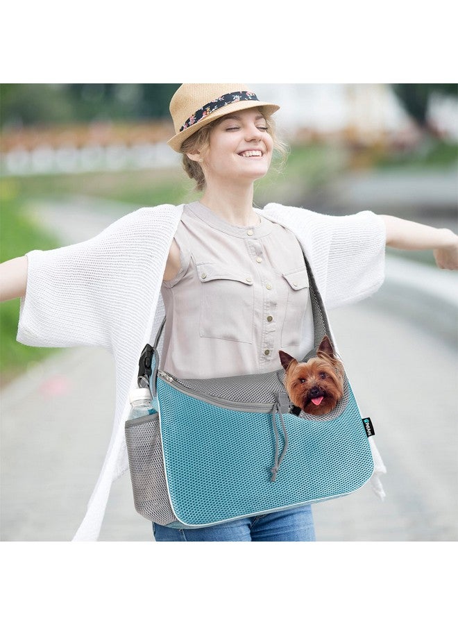 PetAmi PetAmi Small Dog Sling Carrier, Soft-Sided Crossbody Puppy Carrying Purse Bag, Adjustable Sling Pet Pouch to Wear Medium Dog Cat Travel, Dog Bag for Traveling, Breathable, Poop Bag Dispenser, Blue - Image 5