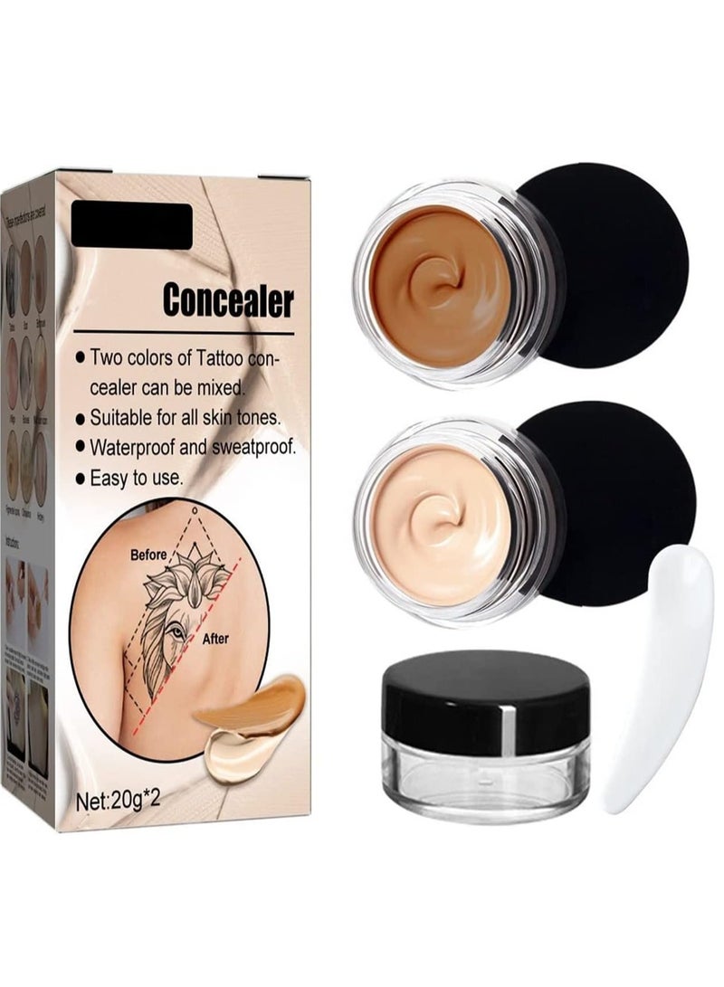 KASTWAVE Cover Up Makeup Waterproof, Concealer, Scar Cover Up Makeup Waterproof, Professional Skin Concealer Set for Dark Spots, Scars, Vitiligo, Body Makeup Cover - Image 1