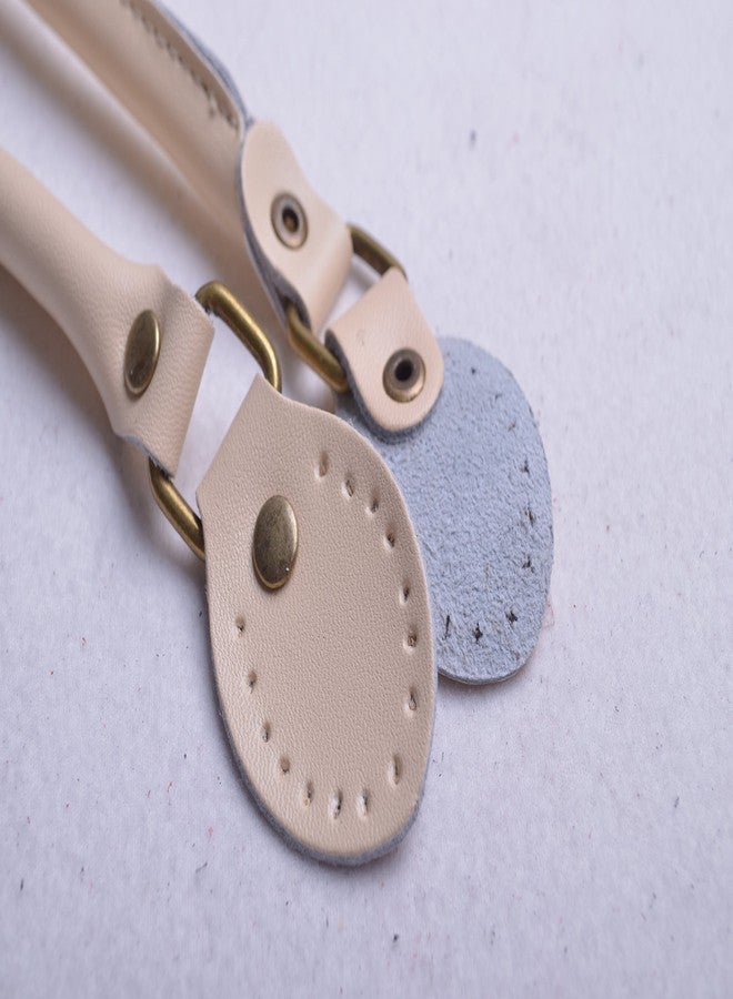 Wento Pair 23.6 Inches Purses Straps,cowhide Leather Purse Handles,genuine Leather Handles,cowhide Leather Purses Straps,soft Cow Leather Straps,purse Making Supplies (Beige) … - Image 3