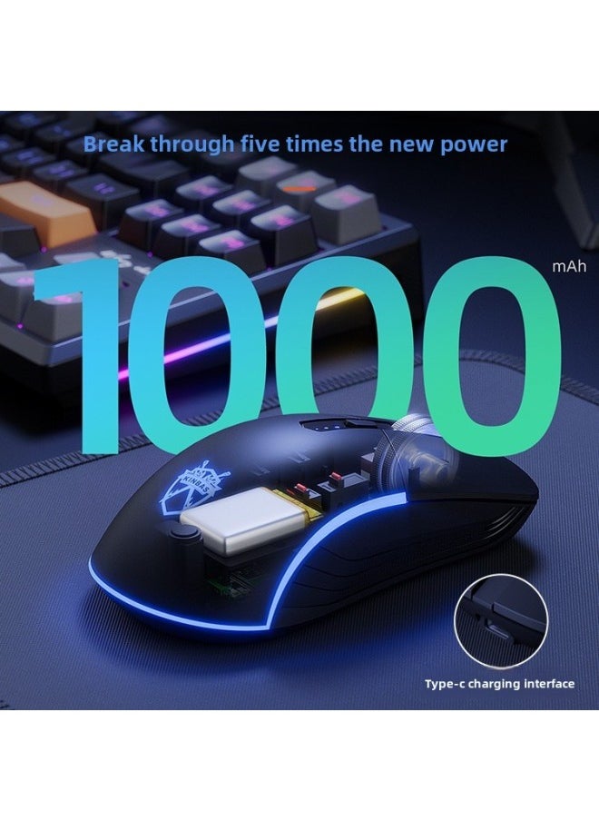 Generic - Wrangler E70S Wireless Mouse Bluetooth Three-Mode Charging Mute Gaming E-Sports Office Laptop Desktop Computer-Specifications:Blue And White Flagship Version [❤Wireless Bluetooth Three-mode] Battery Level Indicator★Type-c Fast Charging★Neutral Mouse With Unlimited Computers And Tablets For Men And Women And Girls - Image 1